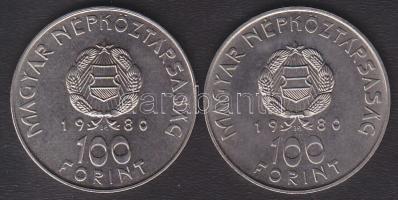 1980. 100Ft (2x) "Szovjet-magyar közös űrrepülés" T:BU