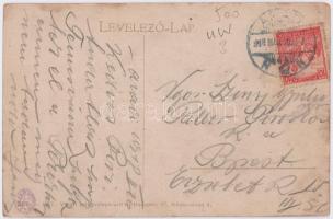 1918 Arad, Szabadság tér, piac, üzletek. Vasúti levelezőlapárusítás 2022. 1917. / square, market, sh...