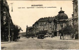 Budapest XIII. Lipót körút a Vígszínházzal, villamos, mozgó, mozi (EK)