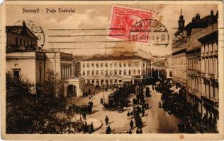 1911 Bucharest, Bukarest, Bucuresti, Bucuresci; Piata Teatrului. Editura Horovitz / square, theatre. TCV card (EM)