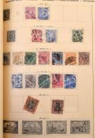 Schaubek régi világalbum néhány száz bélyeggel, Abria borítóval