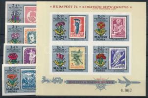 1971 Bélyegkiállítás vágott sor és vágott blokk