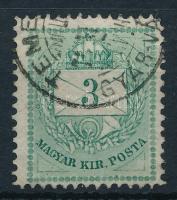 1874 3kr durva gyöngyjavítással (ex Lovász)