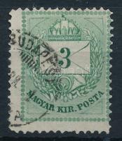 1874 3kr durva gyöngyjavítással (ex Lovász)