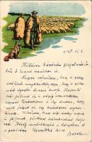 1948 Juhászok, magyar folklór művészlap / Hungarian folklore (gyűrődés / crease)