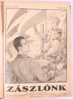 1934-1936 A Zászlónk c. ifjúsági folyóirat számai egybekötve: XXXIII. évf. 1-10. sz., XXXIV. évf. 1-10. sz. (A számokat nem sorrendben kötötték be!) Szerk.: Radványi Kálmán. Márton Lajos és mások illusztrációival. Félvászon-kötésben, kissé viseltes borítóval.