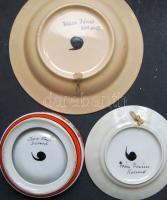 Józsa János 3 db jelzett korondi kerámia tányér és hamutál