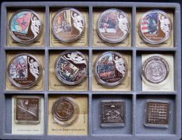 Szép érem művészeti gyűjtemény tanúsítványokkal, eredeti dísz dobozban 24db klf ezüst és más tételekkel, 12db tallérral, forintokkal, euroval, ... T:PP! többnyire csak 2000db!