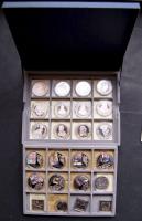 Szép érem művészeti gyűjtemény tanúsítványokkal, eredeti dísz dobozban 24db klf ezüst és más tételek...