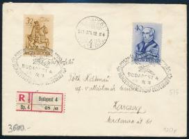 1940 Ajánlott levél Karcagra "NEMZETI REPÜLŐ ALAP" alkalmi bélyegzéssel