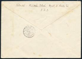 1940 Ajánlott levél Karcagra "NEMZETI REPÜLŐ ALAP" alkalmi bélyegzéssel