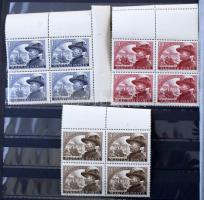 Magyar négyestömb összeállítás az 1910-es évektől 32 lapos jó minőségű A/4 Schaubek berakó kb 18 lap...