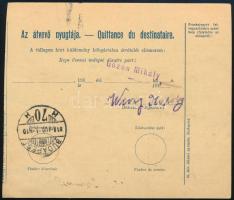 1916 Csomagszállító "ÓSZOMBAT" bélyegzéssel