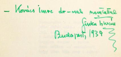 Sinka István: Vád. Versek. A szerző, Sinka István (1897-1969) író, költő DEDIKÁLT példány! Bp., 1939...