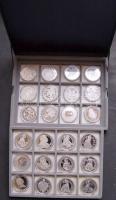 Szép érem művészeti gyűjtemény tanúsítványokkal, eredeti dísz dobozban 24db klf ezüst tallérral! T:P...