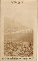1916 Priszlop-hegység, Prislop (Máramaros, Maramures); kilátás a Priszlopról kelet felé / WWI K.u.K. military, view from Prislop. photo (non PC) (vágott / cut)
