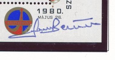 1980 Interkozmosz blokk rajta Farkas Bertalan űrhajós aláírásával / Hungarian astronauit autograph s...