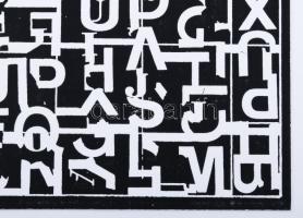 Konok Tamás (1930-2020): Mikroludium. Monotípia, papír. Jelzés nélkül. Papírra kasírozva. 13,5x15,5 ...