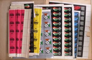 Háború utáni BNV magyar vásári levélzáró tétel, ívek, ívdarabok, sok anyag