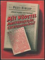 1938 Bp., A Pesti Hírlap LX. évfolyamának 240. száma, "Mit követel Magyarország Csehszlovákiától?", 26p