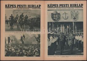 1937-1938 A Képes Pesti Hírlap magazin 5 db száma a Felvidéki bevonulásról, Viktor Emánuel látogatásáról szóló képes riportokkal