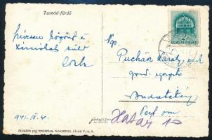 1941 Képeslap "TUSNÁDFÜRDŐ" bélyegzéssel