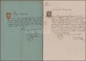 ca 1870-1900 10 db okmánybélyeges okmány