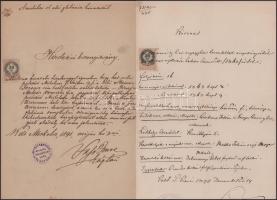 ca 1870-1900 10 db okmánybélyeges okmány