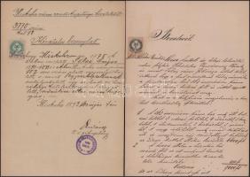 ca 1870-1900 10 db okmánybélyeges okmány