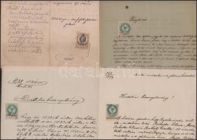 ca 1870-1900 10 db okmánybélyeges okmány