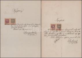 ca 1870-1900 9 db okmánybélyeges okmány