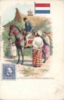 Postman in the Dutch East Indies litho (EK)