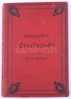 Schwarznecker, [Gustav]: Pferdezucht. Rassen, Züchtung und Haltung des Pferdes. Berlin, 1894, Paul Parey, 1 (címkép) t.+ IX+[1]+603+[3] p.+ 40 t. Szövegközti és egészoldalas, fekete-fehér képekkel illusztrálva. Német nyelven. Kiadói egészvászon-kötés, minimálisan sérült borítóval és gerinccel, néhány kissé foltos lappal.