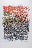 Magén István (1950-): Levél anyámnak. Szitanyomat, litográfia, papír, jelzett, számozott 1/50. 50x39 cm