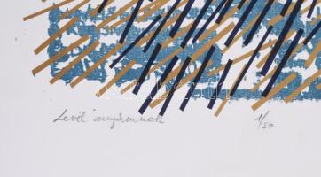 Magén István (1950-): Levél anyámnak. Szitanyomat, litográfia, papír, jelzett, számozott 1/50. 50x39...