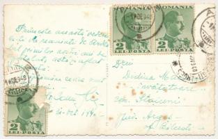 1940 Tövis, Teius; Targul / piac, George Risa üzlete, templom / market, shops, church. photo (fl)