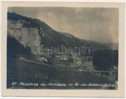 Tibau, Ciben, Pappfalva (Carlibaba, Kirlibaba; Bukovina, Bukowina, Bucovina); Pappfalva bei Kirlibaba im Tal der Goldenen Bistritz / Aranyos-Beszterce folyó völgye / valley. photo (11,5 cm x 8,8 cm) (non PC) (vágott / cut)