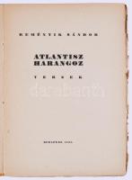 Reményik Sándor: Atlantisz harangoz. Versek. Napkelet Könyvtára 8. Bp.,1925. Magyar Irodalmi Társasá...