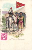 Postman in Abyssinia litho (EB)