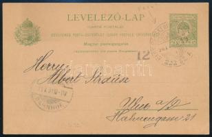 1901 Levelezőlap vasúti mozgóposta bélyegzéssel