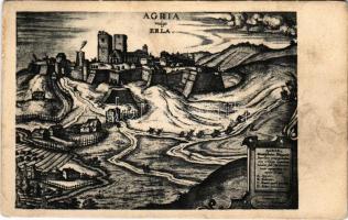 1910 Eger, Agria, Erlau; Eger vára 1617-ben. Georgius Houfnaglius (Joris Hoefnagel) metszete (EK)