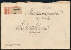 1925 Ajánlott levél hátoldali 4 x 1000K + 300K + 200K bérmentesítéssel, kék "NAGY IGMÁND" ...