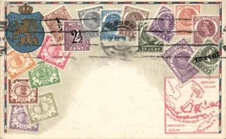 Set of stamps from the Dutch Indies litho