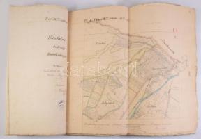 1891 Bánfalva kisközség (ma Bánhorváti része) felvételi előrajzai 42 db nagy méretű kézzel rajzolt t...