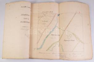 1891 Bánfalva kisközség (ma Bánhorváti része) felvételi előrajzai 42 db nagy méretű kézzel rajzolt t...