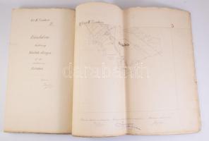 1891 Bánfalva kisközség (ma Bánhorváti része) felvételi előrajzai 42 db nagy méretű kézzel rajzolt t...