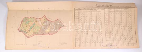 1891 Bánfalva kisközség (ma Bánhorváti része) felvételi előrajzai 42 db nagy méretű kézzel rajzolt t...