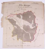 1866-1941 Telkibánya község kataszteri felmérésének iratai. 1866-aos kézzel rajzolt térkép. A szánta...