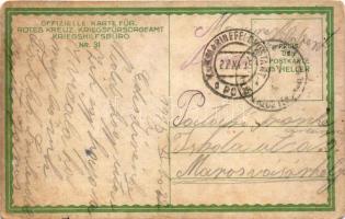 1915 Der Untergang der "ZENTA" am 16. August 1914. Offizielle Karte für Rotes Kreuz, Krieg...