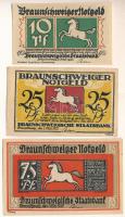 Német Birodalom / Weimari Köztársaság / Braunschweig 1921-1923. 10pf + 25pf + 75pf T:AU-XF
 German ...